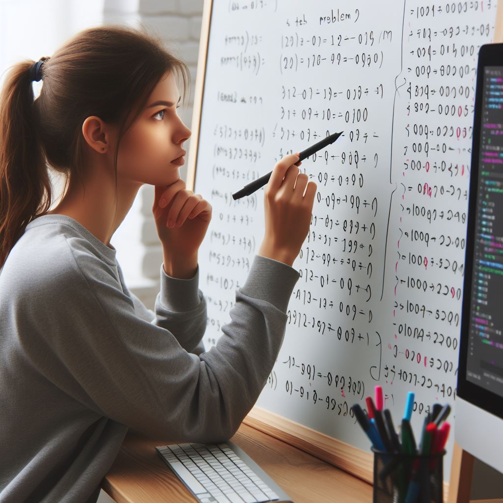 Image depicting a tester writing test ideas on a whiteboard